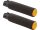 Knurled Rubber Footpegs Black Rubber, Gold Endcap