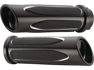 Deep Cut Comfort Grips Black Anodized 1" Throttle...