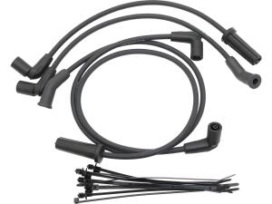 Silicone Spark Plug Wire Set of 4 Cables Black