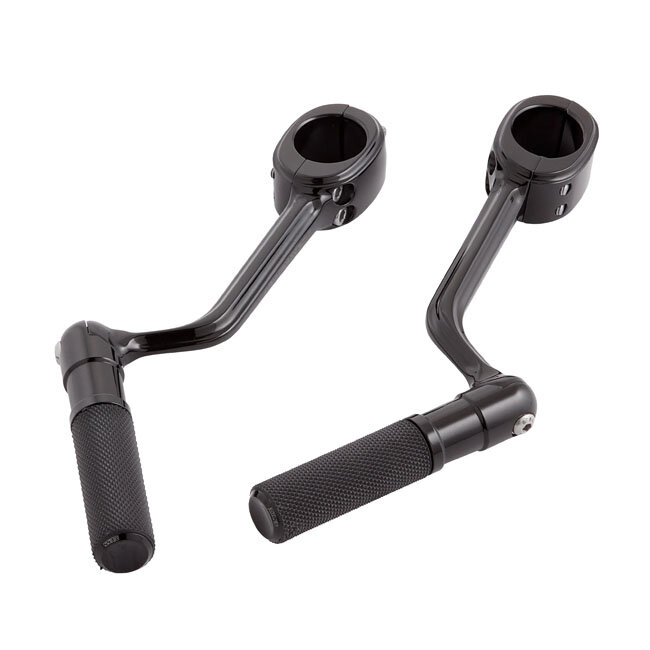 Arlen Ness, forged highway peg mounts. With pegs. Black