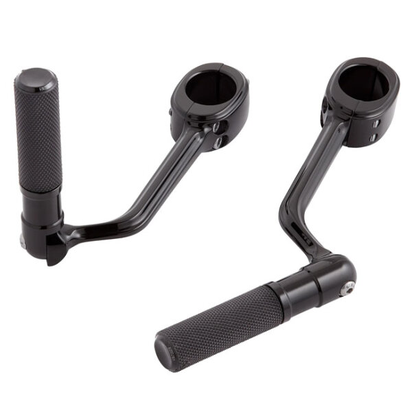 Arlen Ness, forged highway peg mounts. With pegs. Black