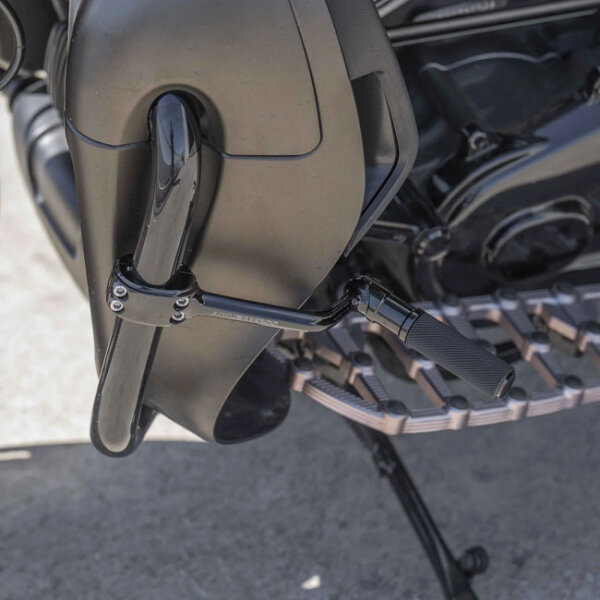 Arlen Ness, forged highway peg mounts. With pegs. Black
