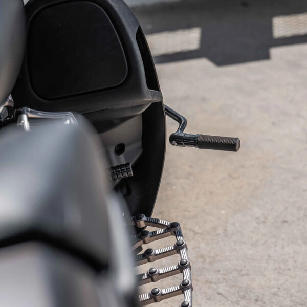 Arlen Ness, forged highway peg mounts. With pegs. Black