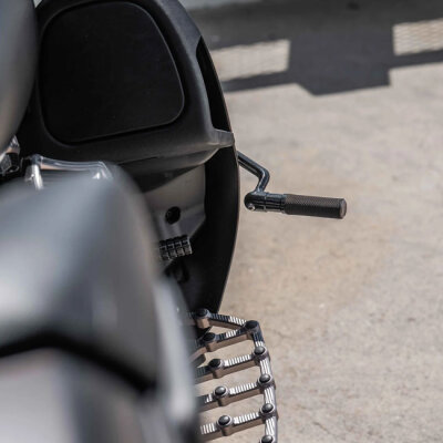 Arlen Ness, forged highway peg mounts. With pegs. Black