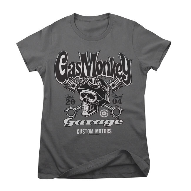 GMG Custom motors skull female t-shirt dark grey Size 2XL