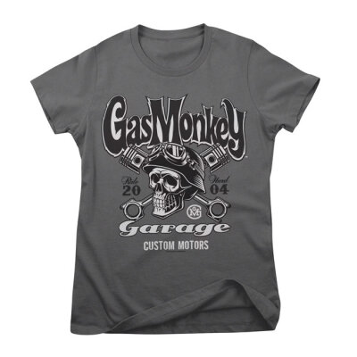 GMG Custom motors skull female t-shirt dark grey Size 2XL