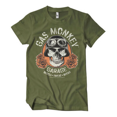 GMG Garage Skull t-shirt olive Size M