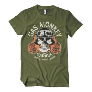 GMG Garage Skull t-shirt olive Size M