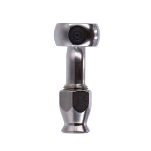 Goodridge, 7/16" (11mm) banjo fitting 90 degree bend. SS