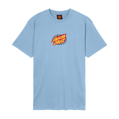 Santa Cruz Oval Check Flame Front t-shirt crystal blue Size S
