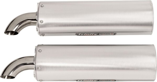 Exhaust Dual Brushed Rzr Xp100