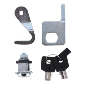 Saddlebag lock and key kit. Chrome