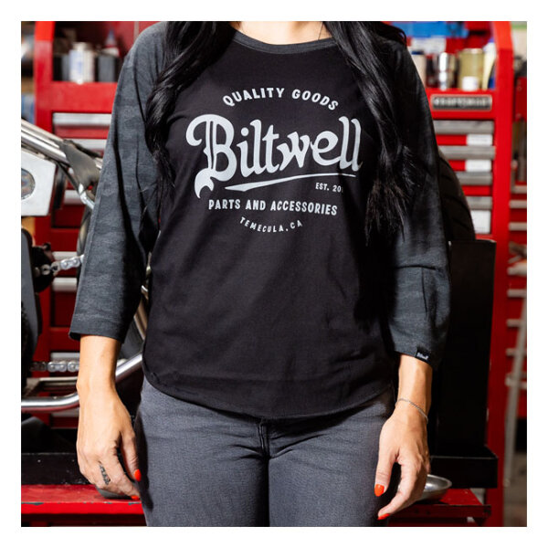 Biltwell Script baseball female shirt Size S