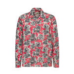 King Kerosin AOP shirt off dark red Size L