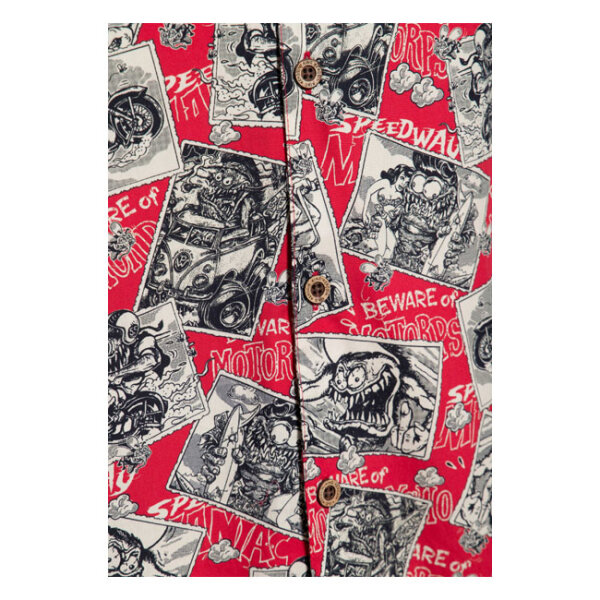 King Kerosin AOP shirt off dark red Size L