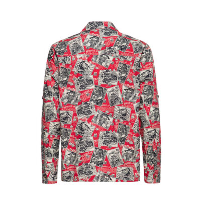 King Kerosin AOP shirt off dark red Size L