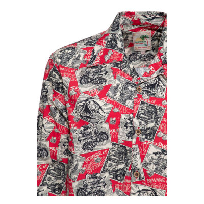 King Kerosin AOP shirt off dark red Size L