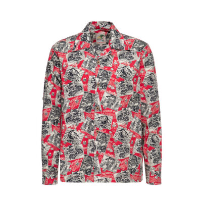 King Kerosin AOP shirt off dark red Size 2XL