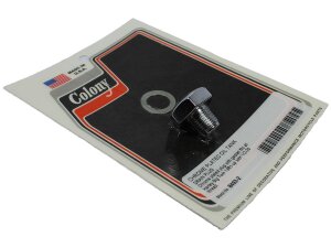 Oil Tank Drain Plug Plug with Gasket Chrome 1/2"-20 UNF