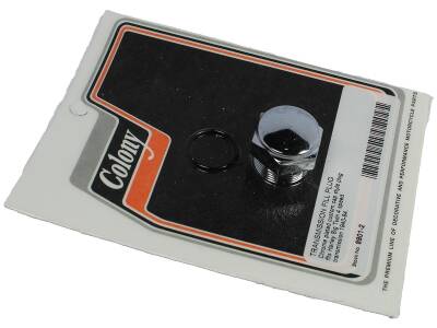 Custom Transmission Filler Plug Cap Style, 4-Speed Chrome 7/8"-18