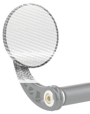 JM Bar-End Mirror 3-1/4" Stem C Black (DE)