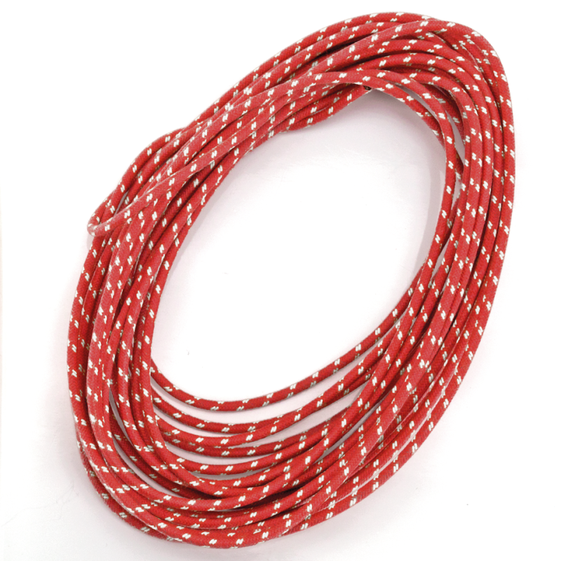 Cotton Wire Red with White Tracer 25ft (DE)