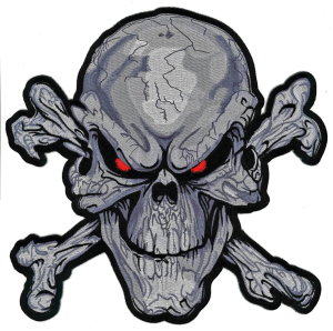 RED EYE SKULL LG PATCH (DE)