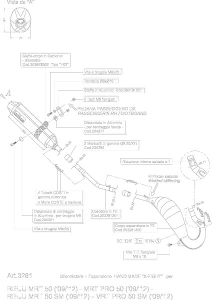 Exhaust X-fight Rieju Mrt 50/s