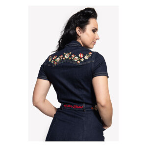 Queen Kerosin Swing Denim dress dark blue Size S