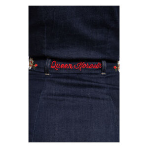 Queen Kerosin Swing Denim dress dark blue Size XL