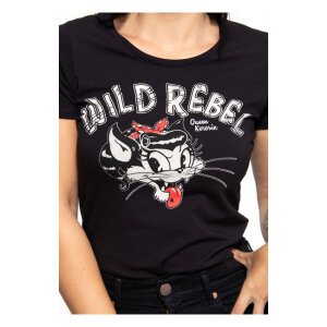 Queen Kerosin Wild Rebel t-shirt black Size S