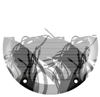 JM Derby Cover Finned Blk BT99-18 (DE)