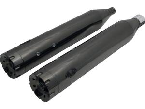 Double Slip-On Muffler Set Endcap Revolver Dark Chrome