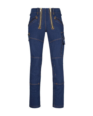 Jakob Herren Zunfthose ohne Schlag  blue-denim 27