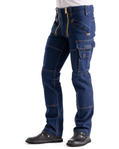 Jakob Herren Zunfthose ohne Schlag  blue-denim 44