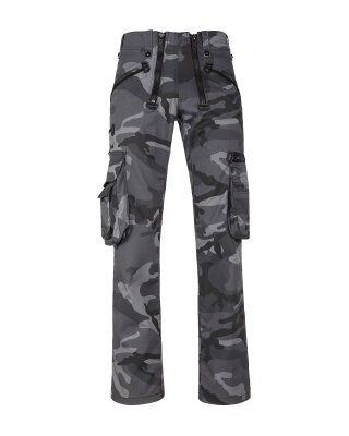 Max Herren Zunfthose ohne Schlag  grau-camouflage 48
