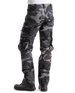 Max Herren Zunfthose ohne Schlag  grau-camouflage 90
