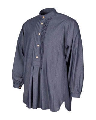 Joris Herren Hirtenhemd - Jeansoptik  blue-denim 2XL