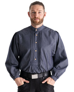Joris Herren Hirtenhemd - Jeansoptik  blue-denim S