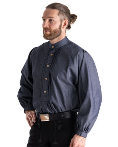 Joris Herren Hirtenhemd - Jeansoptik  blue-denim S