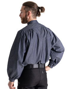 Joris Herren Hirtenhemd - Jeansoptik  blue-denim S