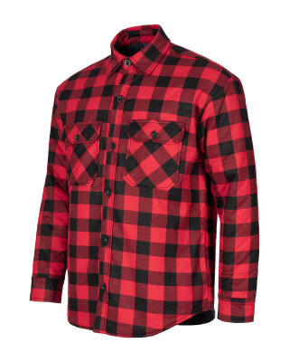 Olaf Herren Hemd-Jacke  rot-schwarz-kariert L