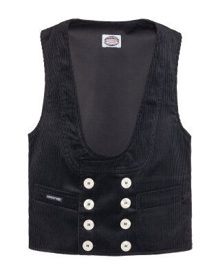 Norion Herren Zunftweste kurzer Rücken  schwarz 2XL
