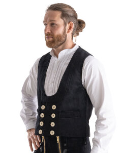 Norion Herren Zunftweste kurzer Rücken  schwarz L