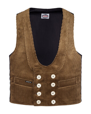 Manchester Herren Zunftweste kurzer Rücken  olivbraun XL