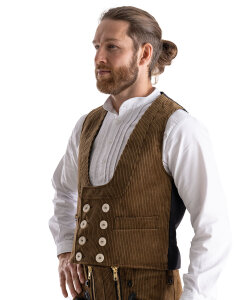 Manchester Herren Zunftweste kurzer Rücken  olivbraun XL