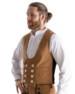 Longlife Herren Zunftweste kurzer Rücken  braun 2XL