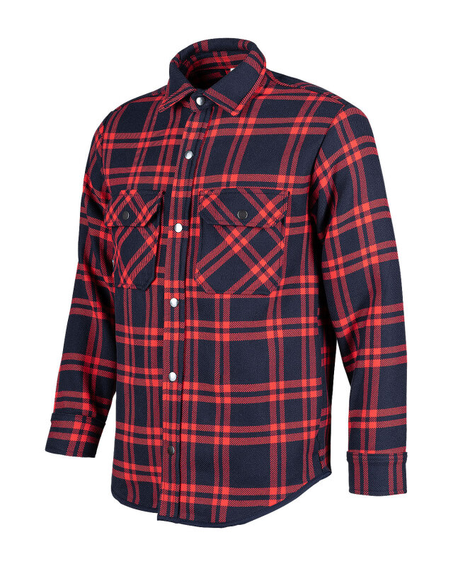 Milan Herren Hemd-Jacke  dunkelblau-rot-kariert 2XL