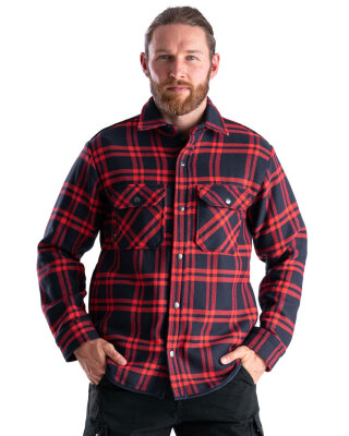 Milan Herren Hemd-Jacke  dunkelblau-rot-kariert 2XL