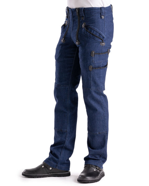 Mario Herren Zunfthose ohne Schlag  blue-denim 90